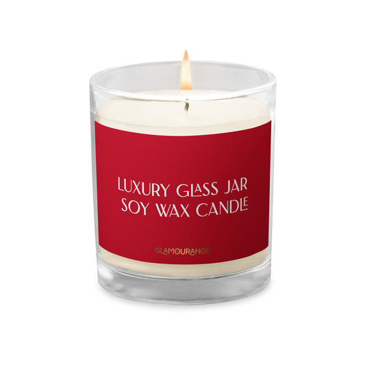 Glass Jar Soy Wax Candle (Luxury Candle Jar - Red Label 003)