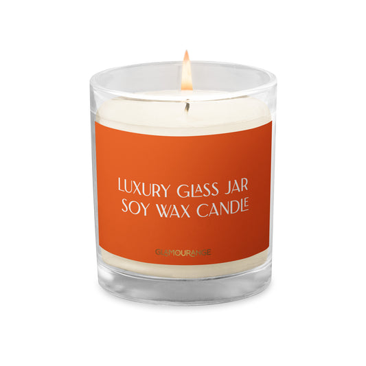 Glass Jar Soy Wax Candle (Luxury Candle Jar - Orange Label 004)