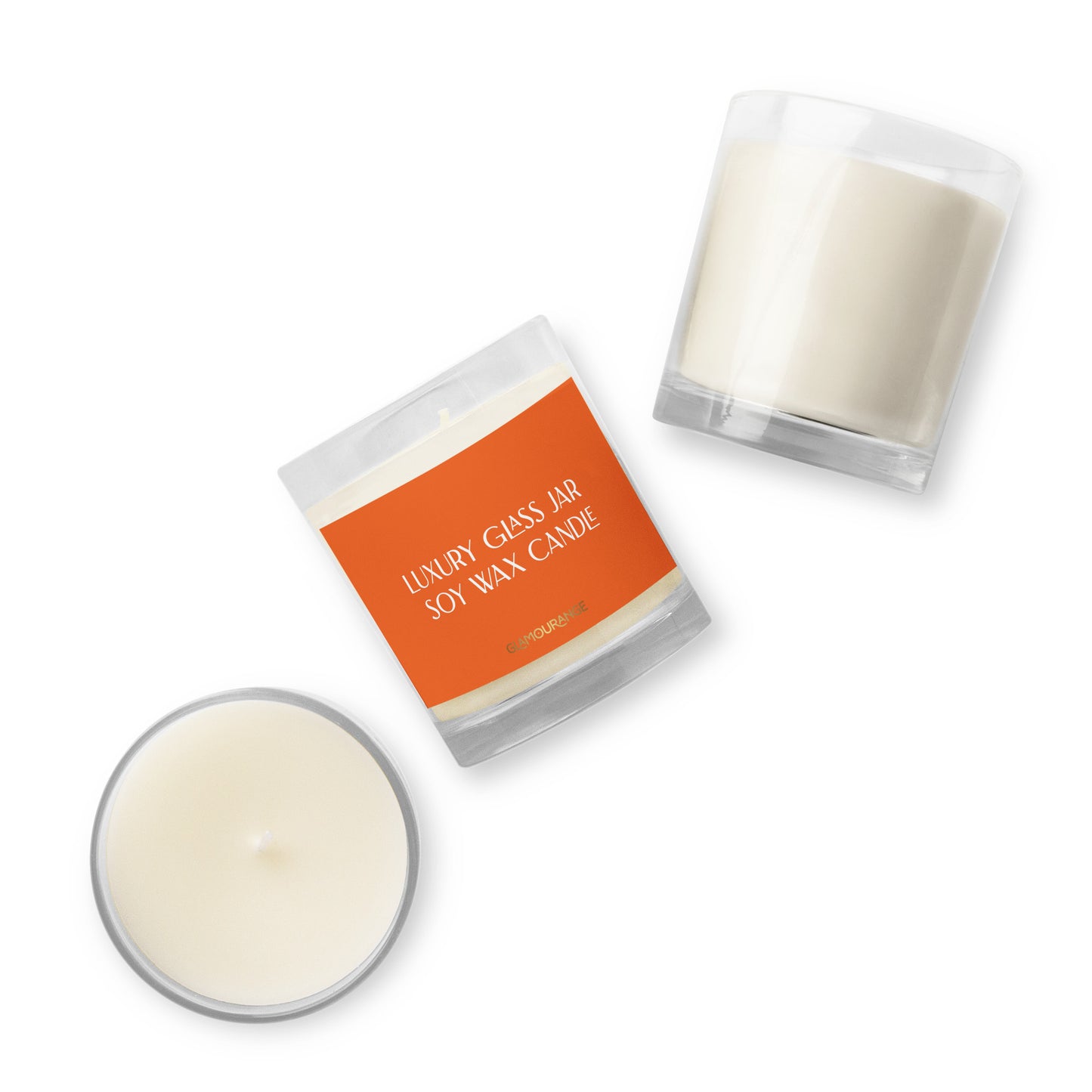 Glass Jar Soy Wax Candle (Luxury Candle Jar - Orange Label 004)