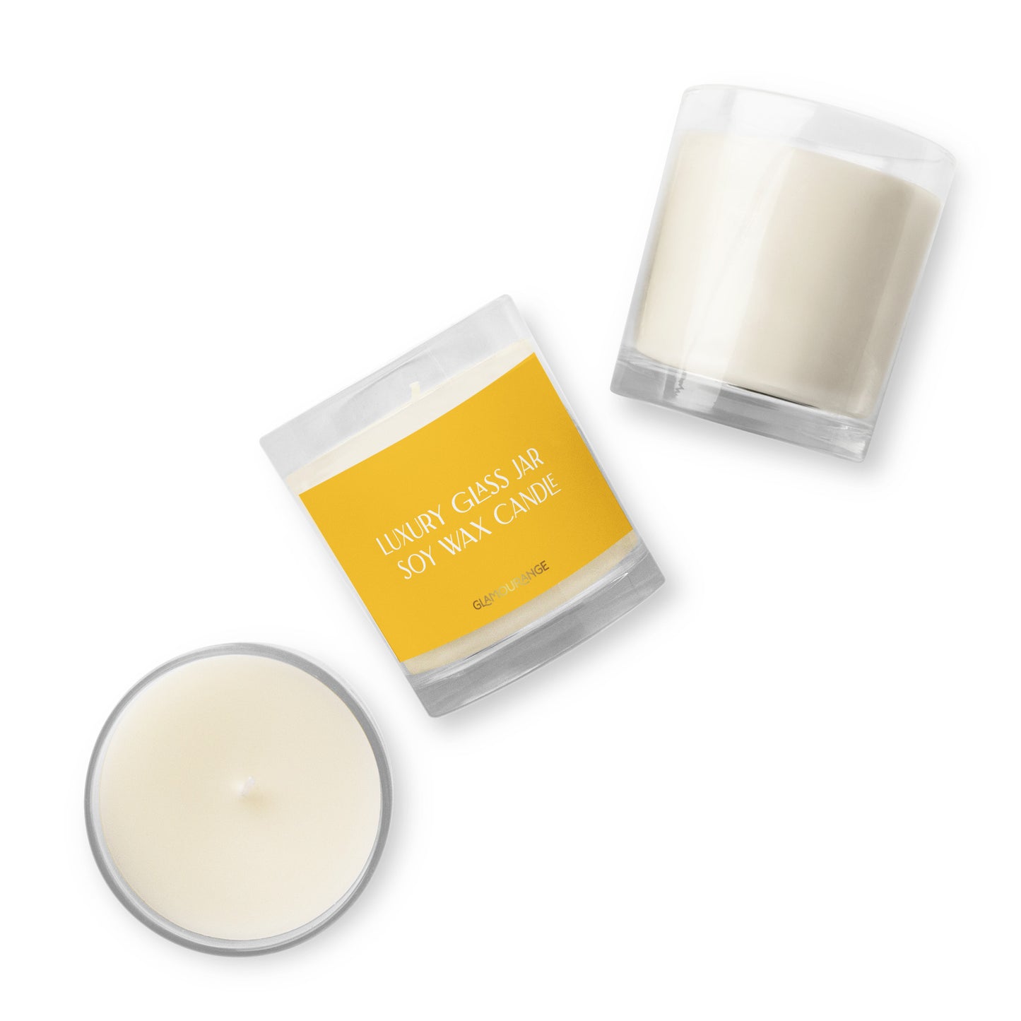 Glass Jar Soy Wax Candle (Luxury Candle Jar - Yellow Label 006)