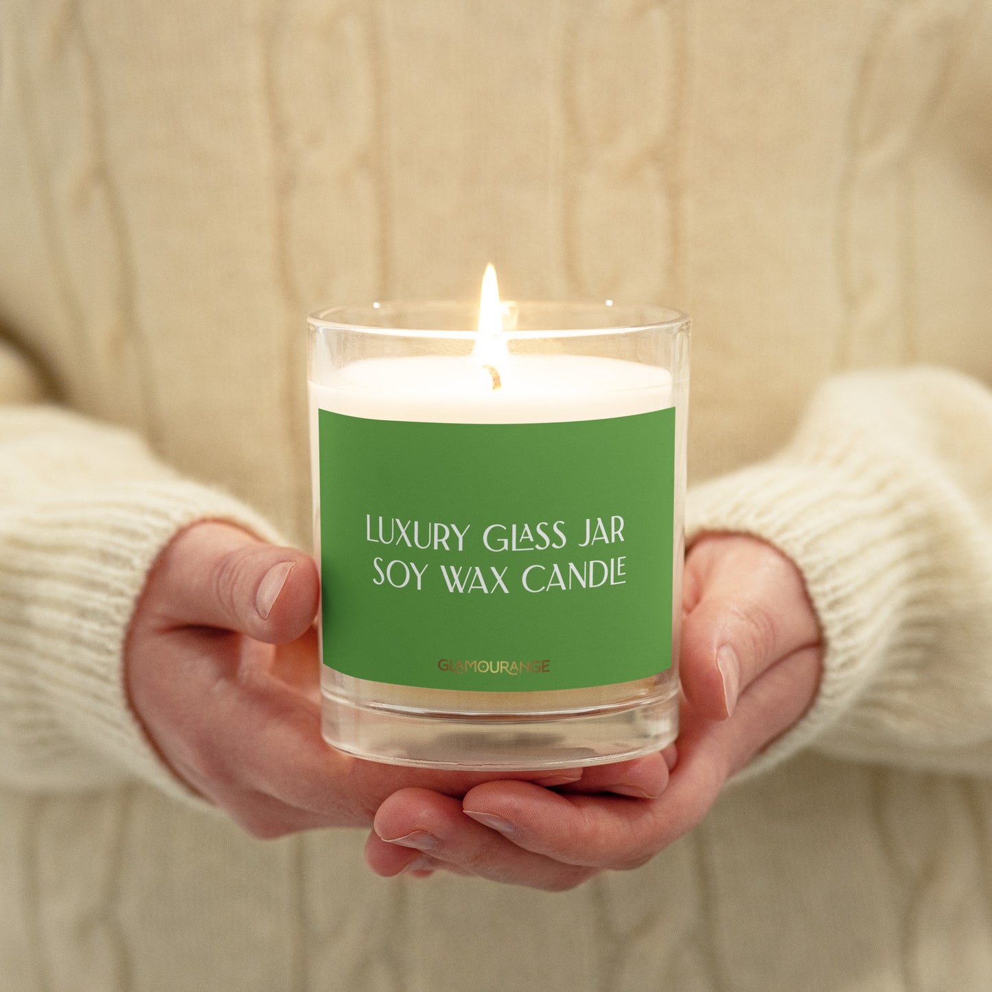 Glass Jar Soy Wax Candle (Luxury Candle Jar - Green Label 007)