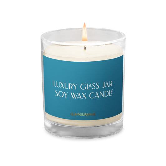 Glass Jar Soy Wax Candle (Luxury Candle Jar - Blue Label 008)