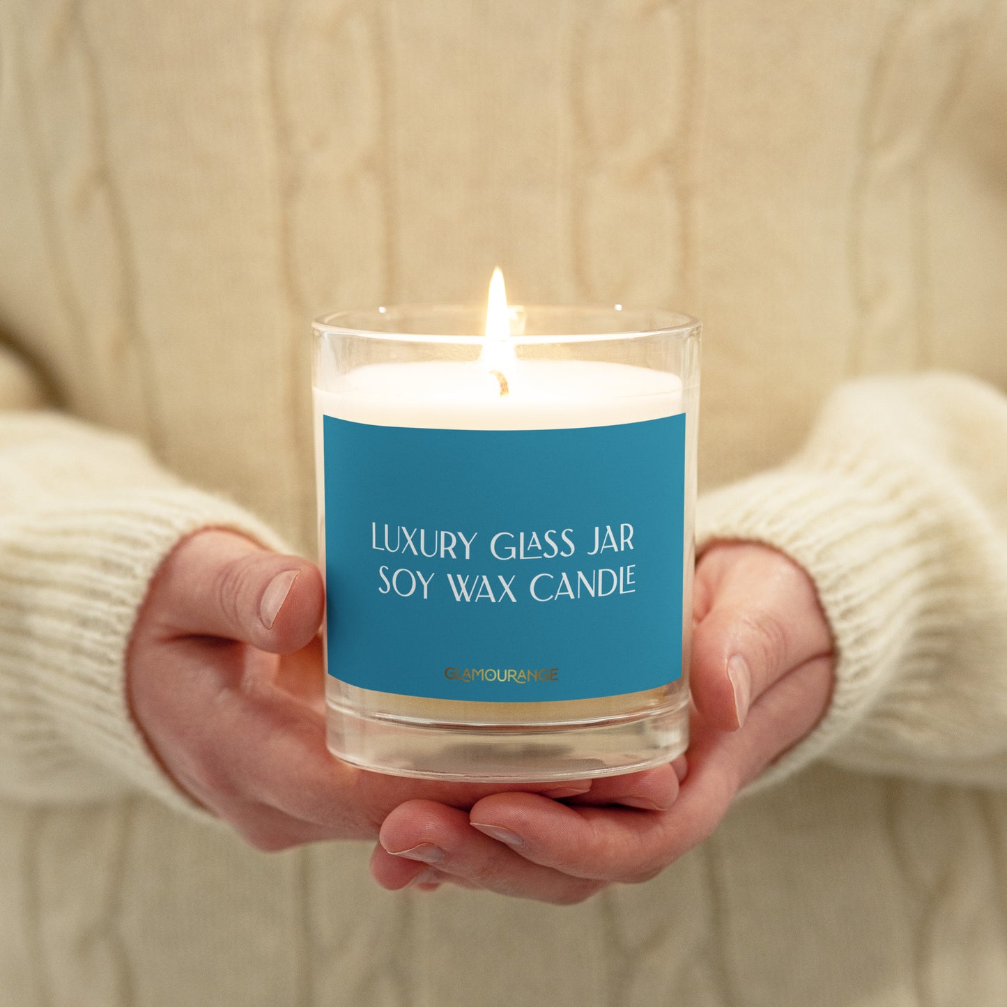 Glass Jar Soy Wax Candle (Luxury Candle Jar - Blue Label 008)