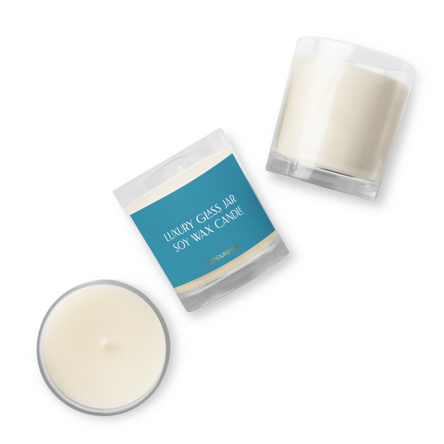 Glass Jar Soy Wax Candle (Luxury Candle Jar - Blue Label 008)