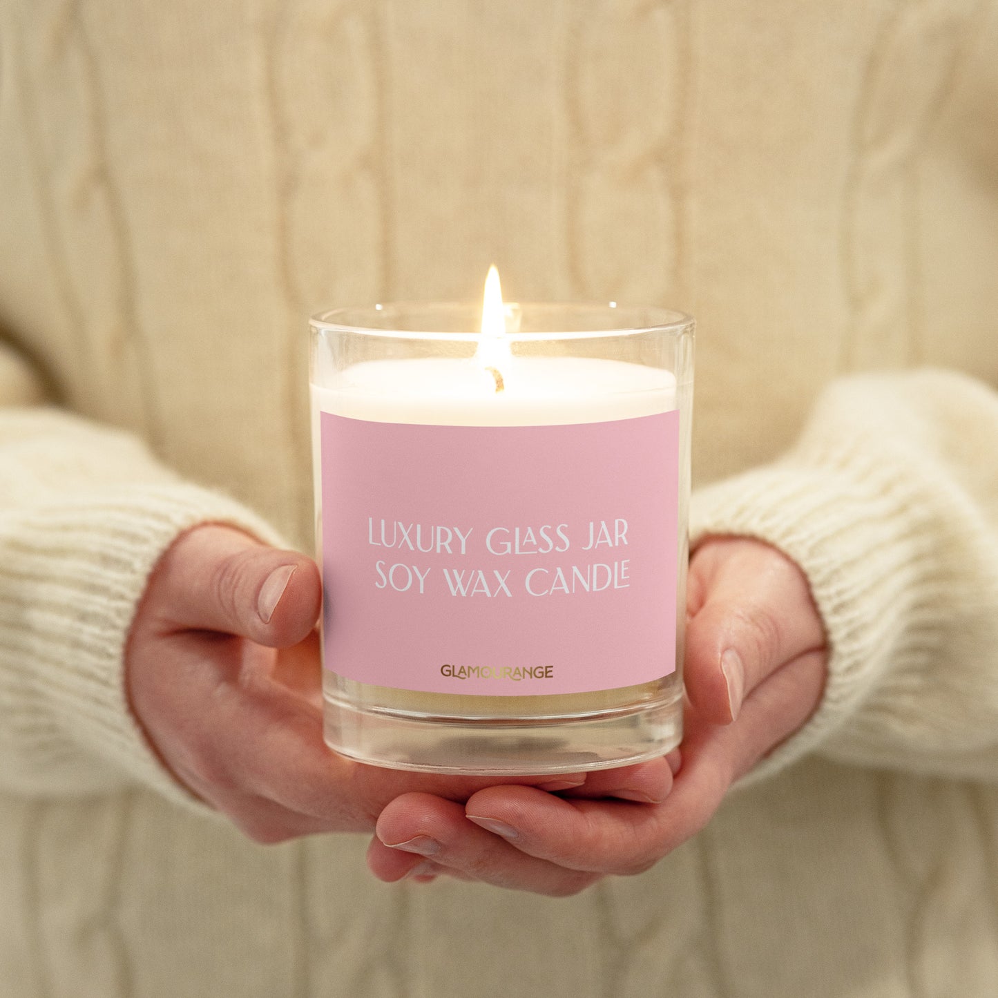 Glass Jar Soy Wax Candle (Luxury Candle Jar - Pink Label 0010)