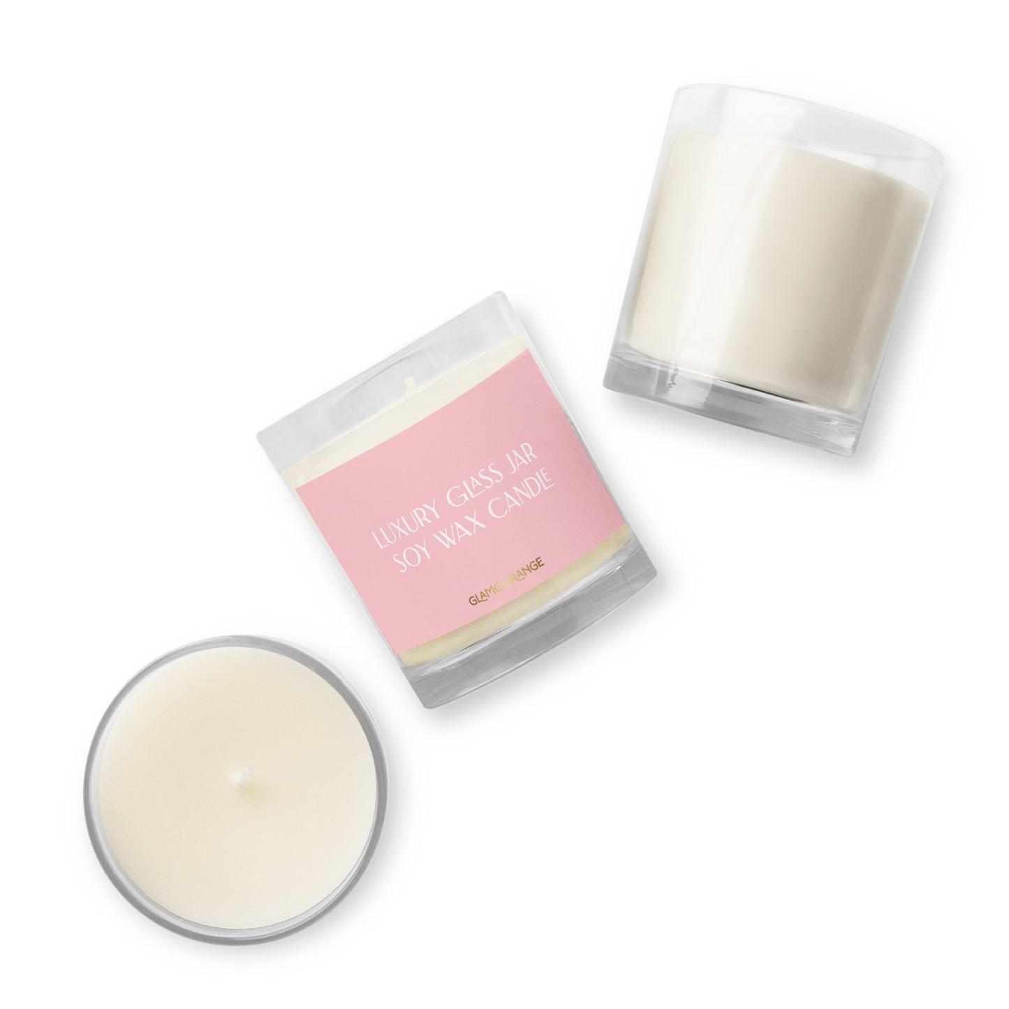 Glass Jar Soy Wax Candle (Luxury Candle Jar - Pink Label 0010)