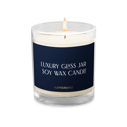 Glass Jar Soy Wax Candle (Luxury Candle Jar - Navy Label 0011)