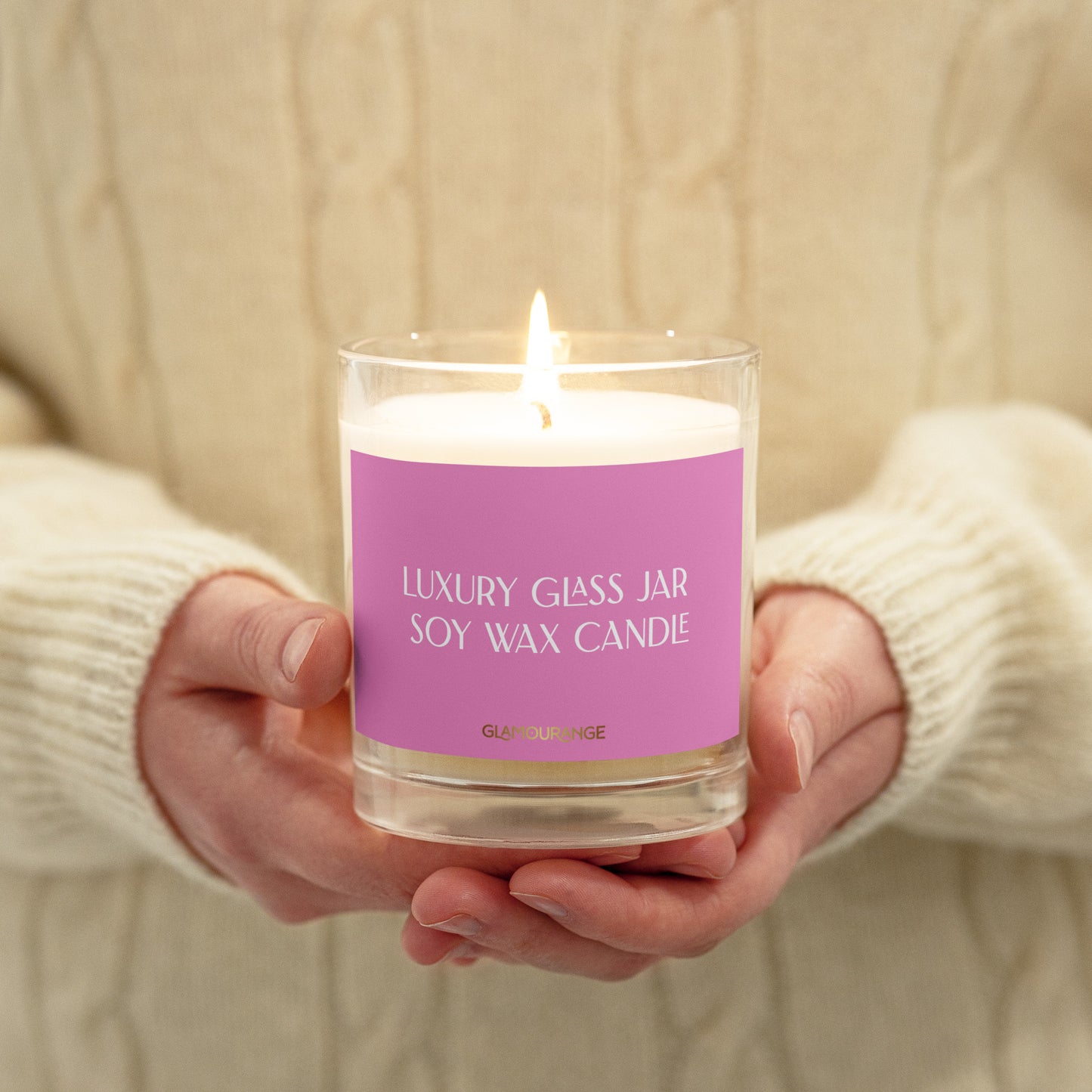 Glass Jar Soy Wax Candle (Luxury Candle Jar - Lavender Rose Label 0012)