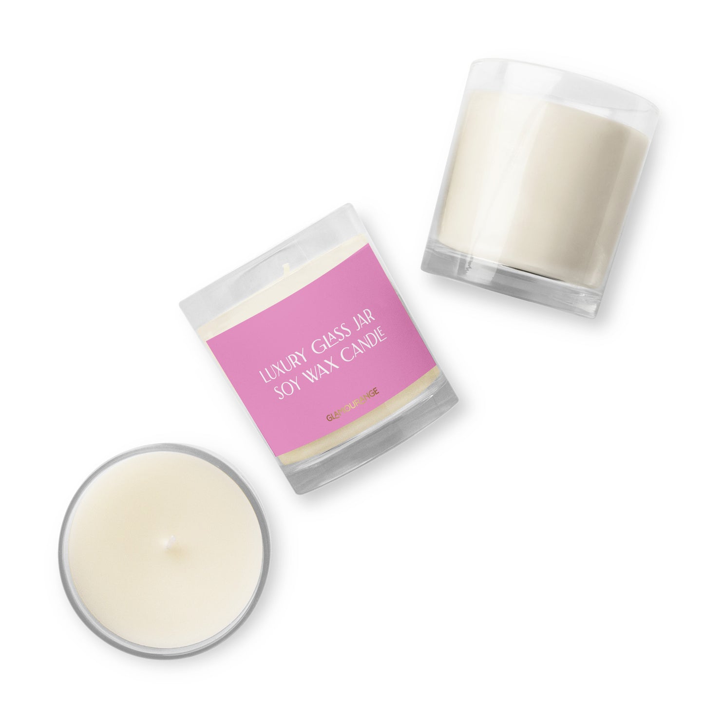 Glass Jar Soy Wax Candle (Luxury Candle Jar - Lavender Rose Label 0012)