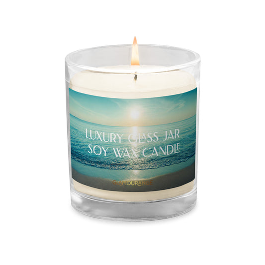 Glass Jar Soy Wax Candle (Calming Sea Water - Nature Label 0015)