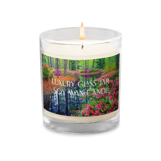 Glass Jar Soy Wax Candle (Calming Forest - Nature Label 0016)