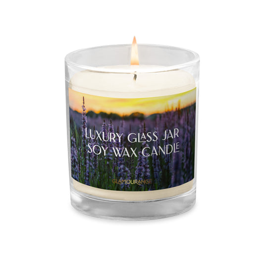 Glass Jar Soy Wax Candle (Calming Plant - Nature Label 0019)