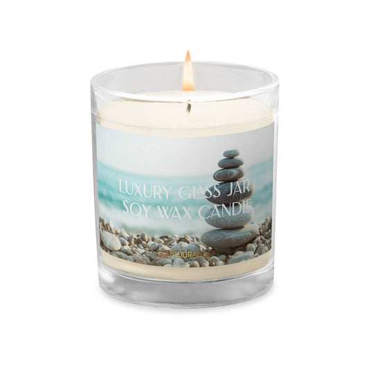 Glass Jar Soy Wax Candle (Calming Water - Nature Label 0024)