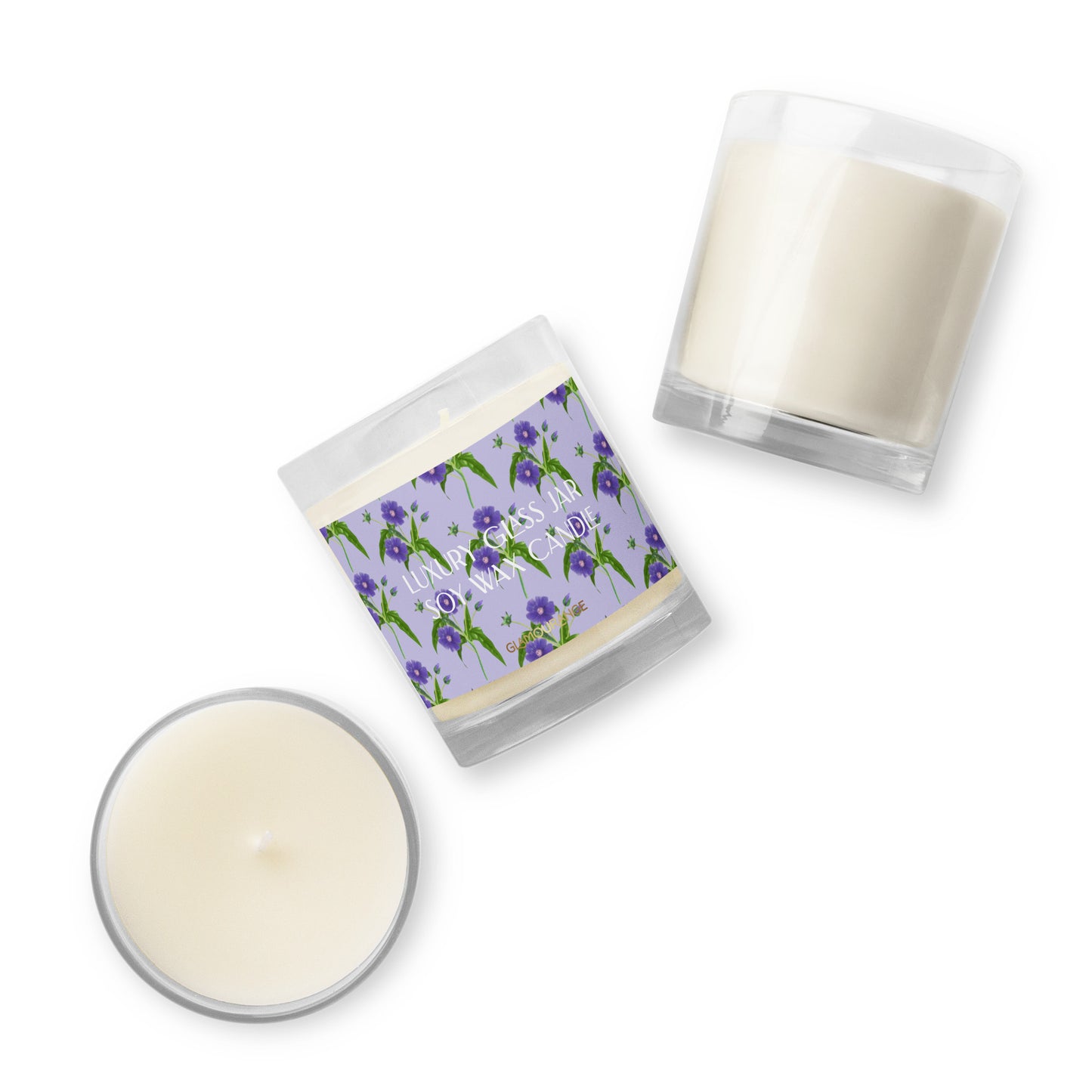 Glass Jar Soy Wax Candle (Calming Vivid Nature - Label 0025)