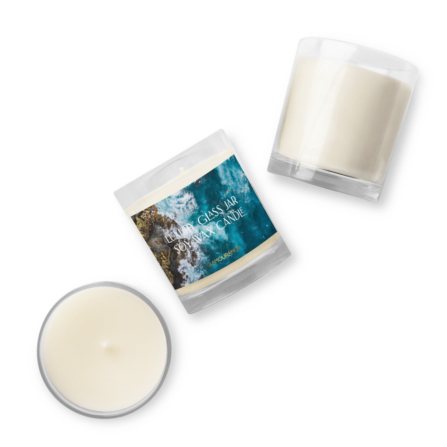 Glass Jar Soy Wax Candle (Scenic Ocean Life - Nature Label 0032)
