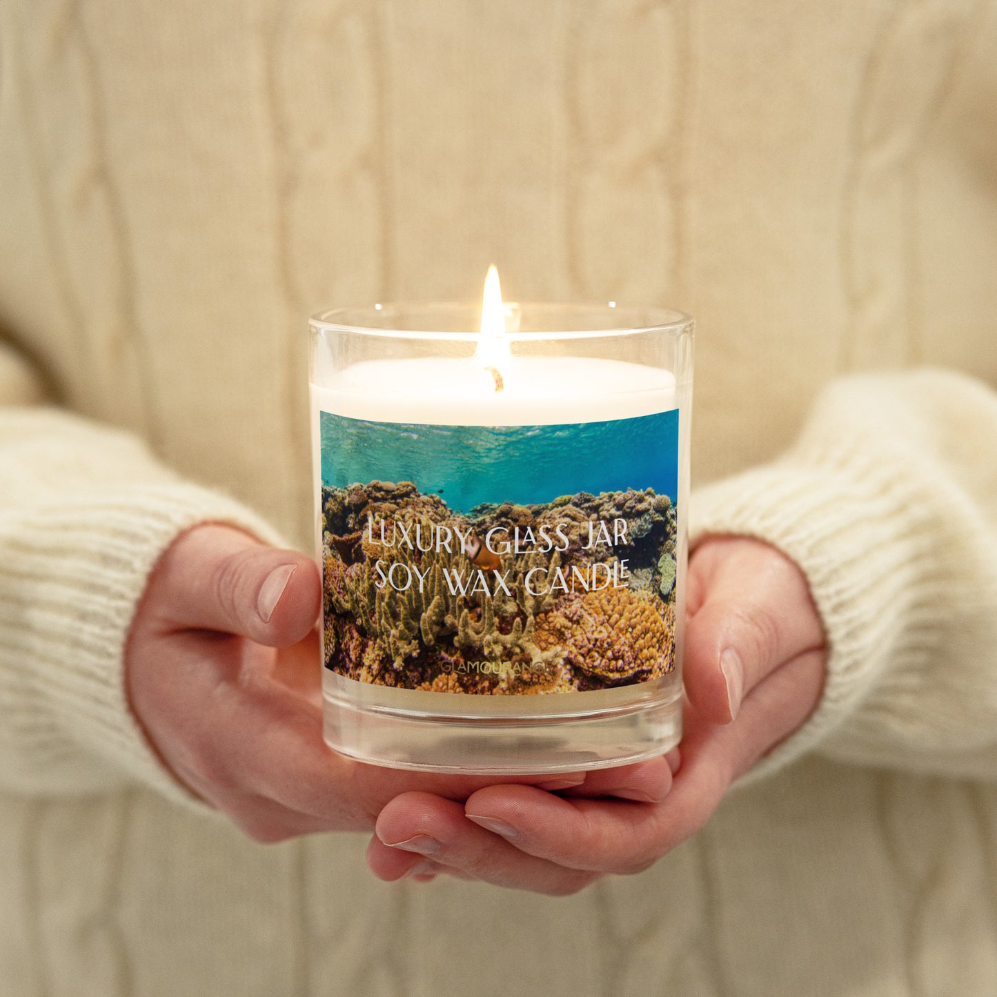 Glass Jar Soy Wax Candle (Underground Scenic Sea Life - Nature Label 0034)