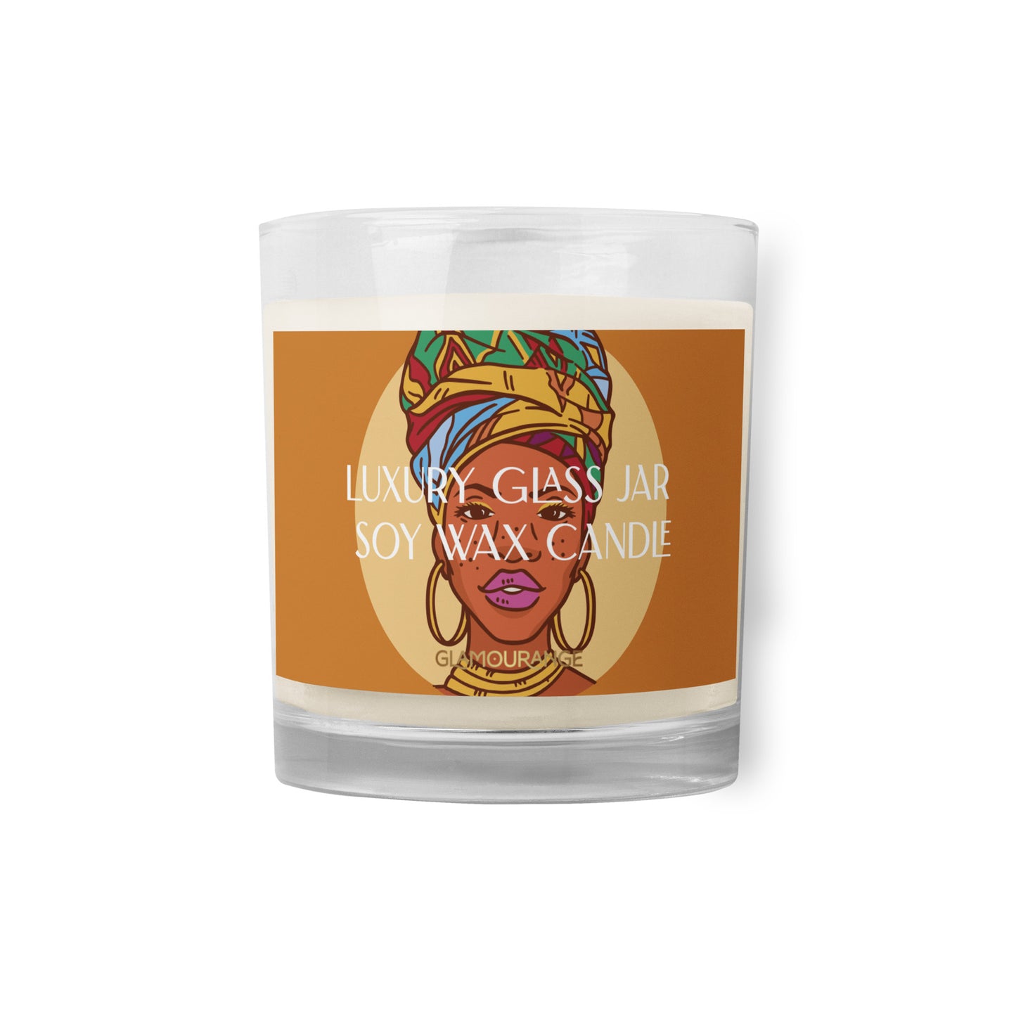 Glass Jar Soy Wax Candle (African Beauty - People Label 0036)