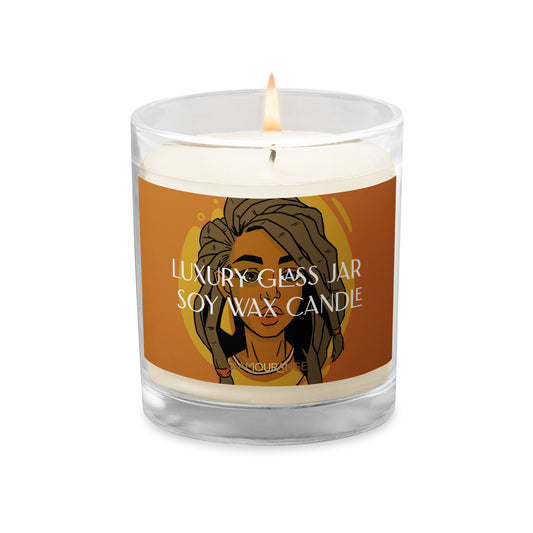 Glass Jar Soy Wax Candle (African Beauty - People Label 0038)