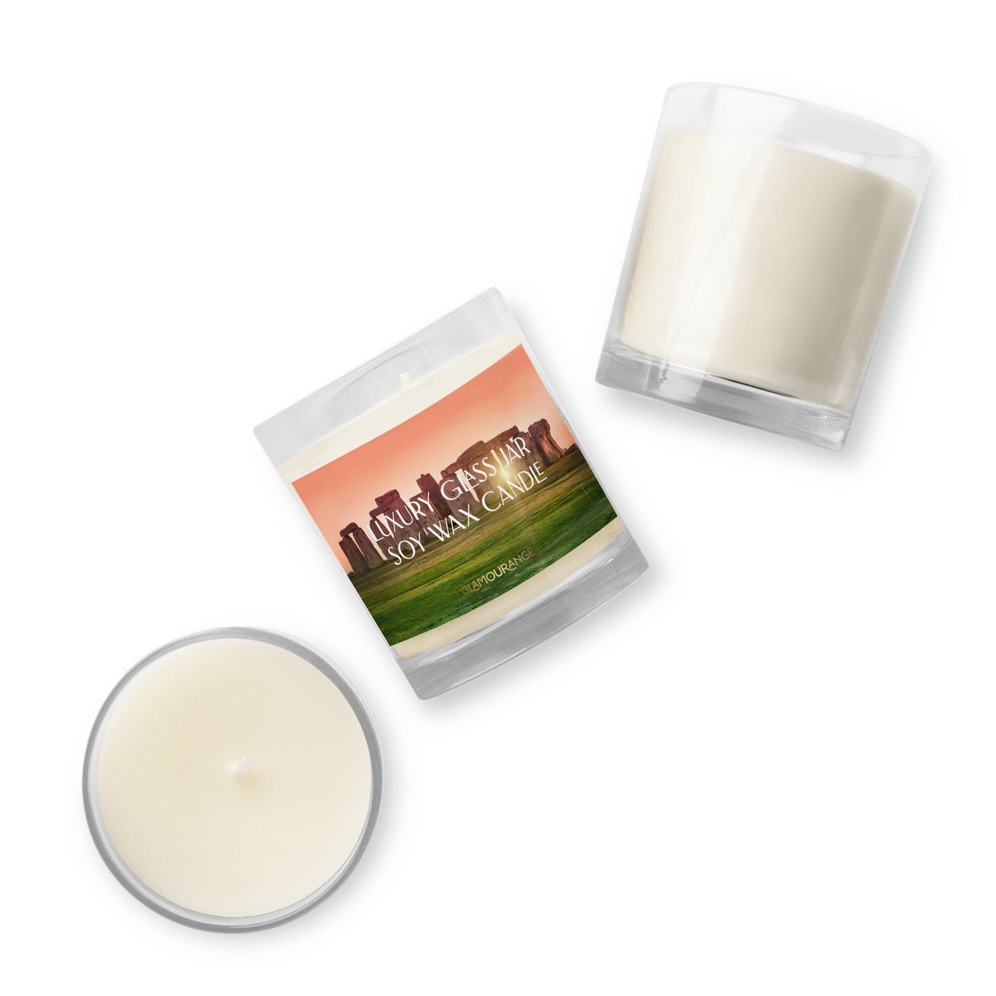 Glass Jar Soy Wax Candle (Spiritual Healing - Nature Label 0039)