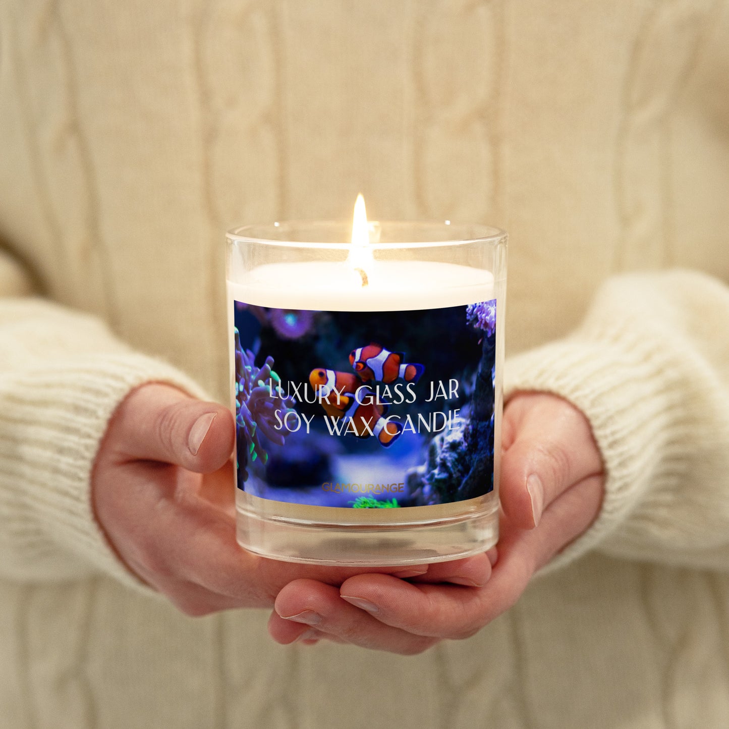 Glass Jar Soy Wax Candle (Sea Life Aquarium - Nature Label 0040)