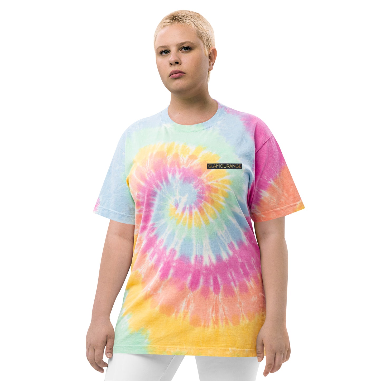 Tie Dye T-Shirt: Sherbet Rainbow (Glamourange Oversized Tie-Dye T-Shirts)