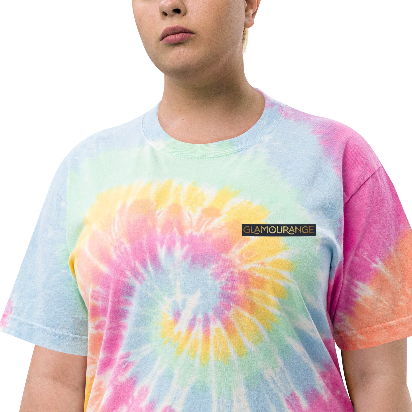 Tie Dye T-Shirt: Sherbet Rainbow (Glamourange Oversized Tie-Dye T-Shirts)