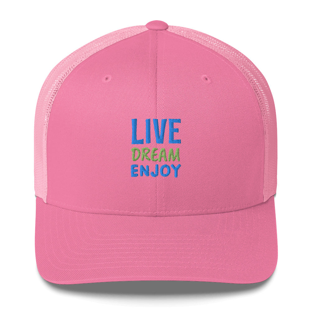 Trucker Cap Women (Live, Dream, Enjoy Trucker Cap - Model 002)