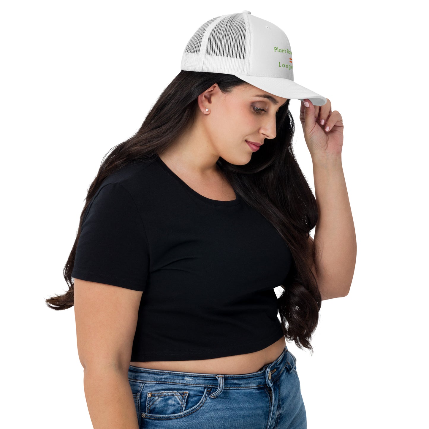 Trucker Cap Women ( Plant Based Diet = Longevity Trucker Cap - Model 0016)
