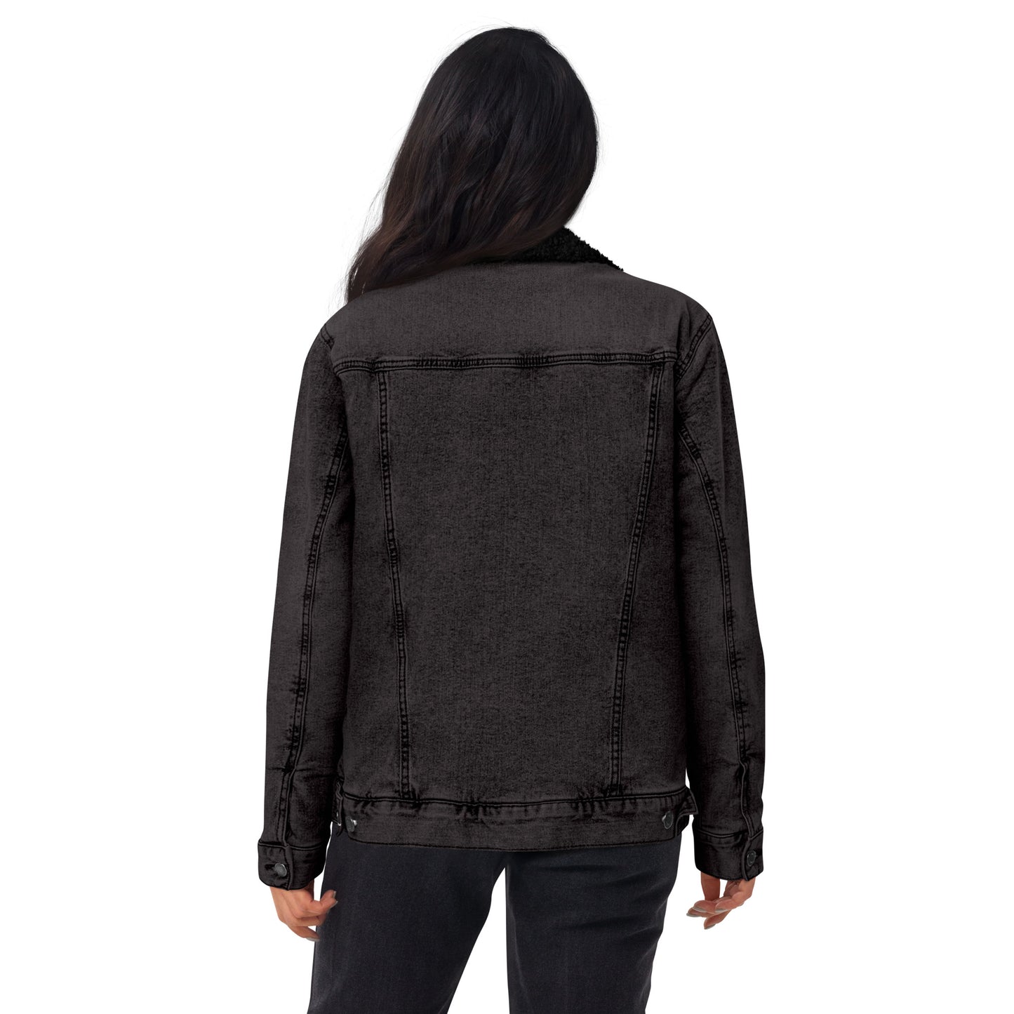 Denim Light & Denim Jacket Black For Women (Glamourange Sherpa Denim Jackets Womens)
