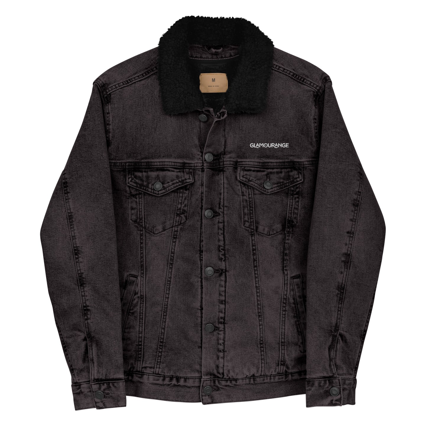 Denim Light & Denim Jacket Black For Men (Glamourange Sherpa Denim Jackets Mens)
