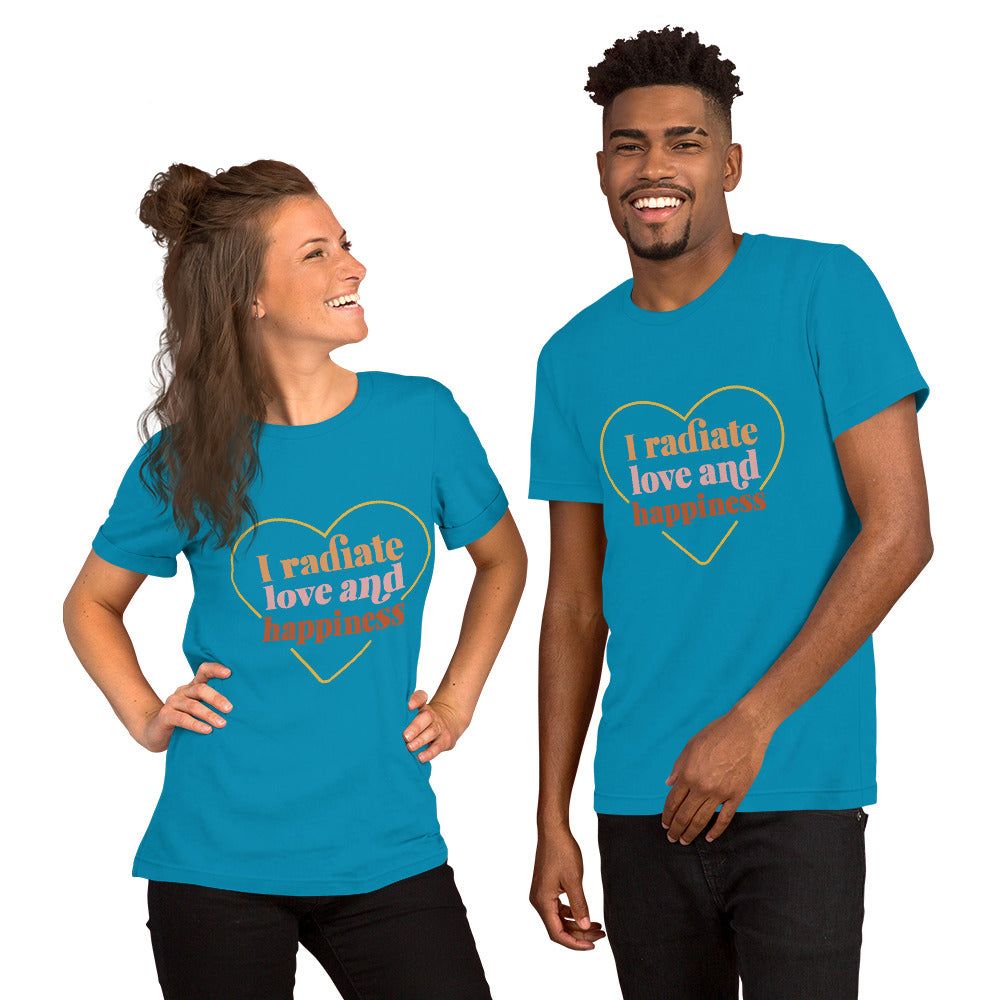 T-Shirts - I Radiate Love and Happiness (Glamourange Love Staple T-Shirts - Front Print 003 Model)