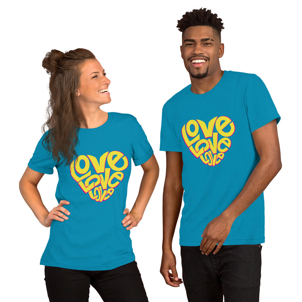 T-Shirts - Love Love Love (Glamourange Love Staple T-Shirts - Front Print 0023 Model)