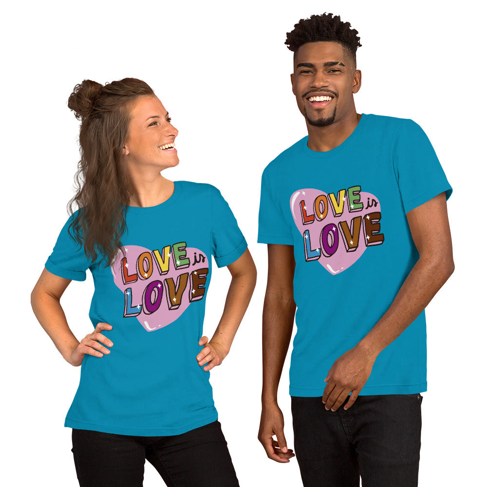 T-Shirts - Love Is Love (Glamourange Love Staple T-Shirts - Front Print 0039 Model)