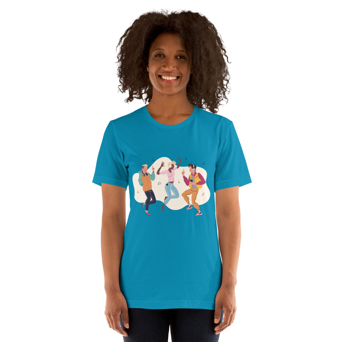 T-Shirts - Let The Music Play (Glamourange Ebony Staple T-Shirts - Front Print 0014 Model)