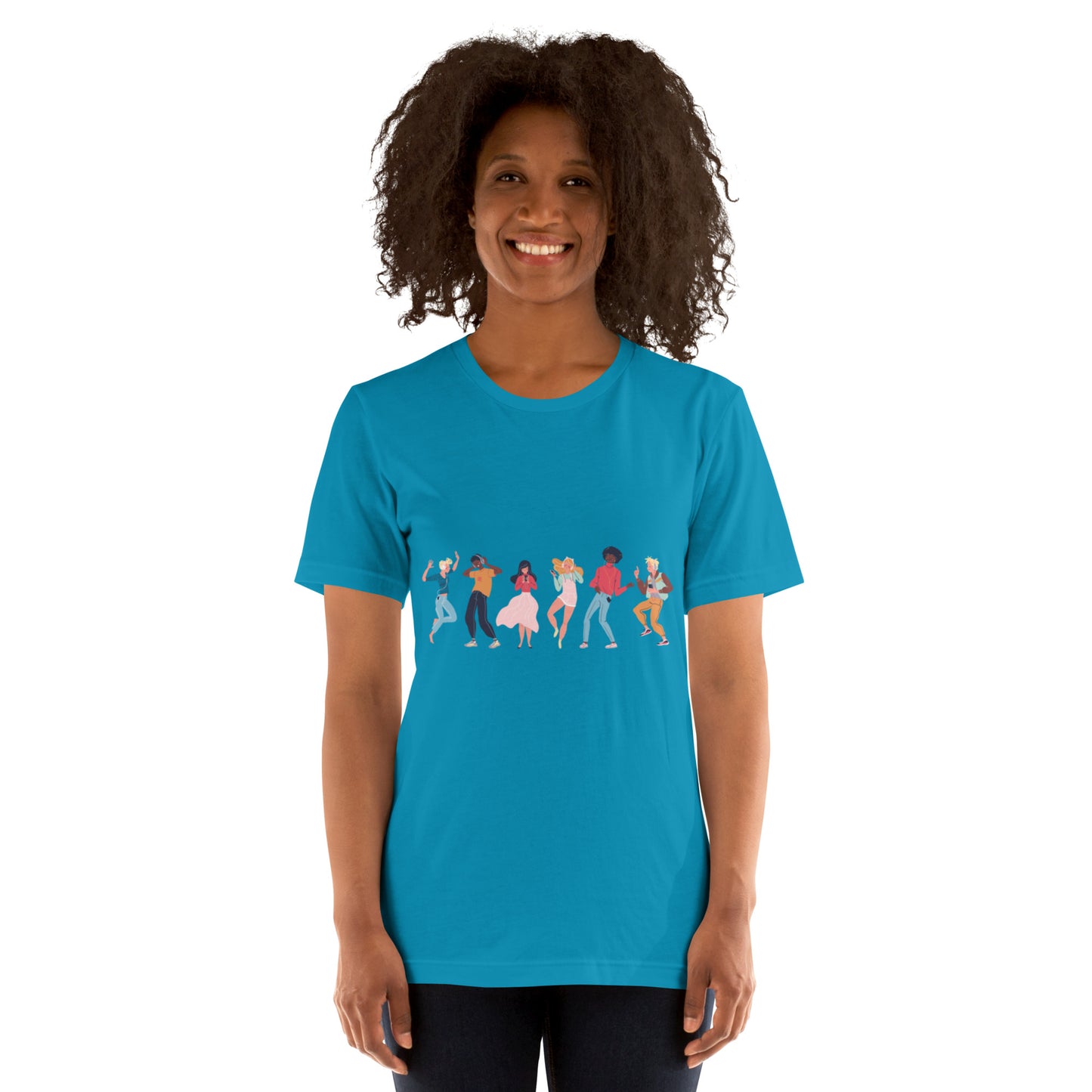 T-Shirts - Let The Music Play (Glamourange Ebony Staple T-Shirts - Front Print 0015 Model)