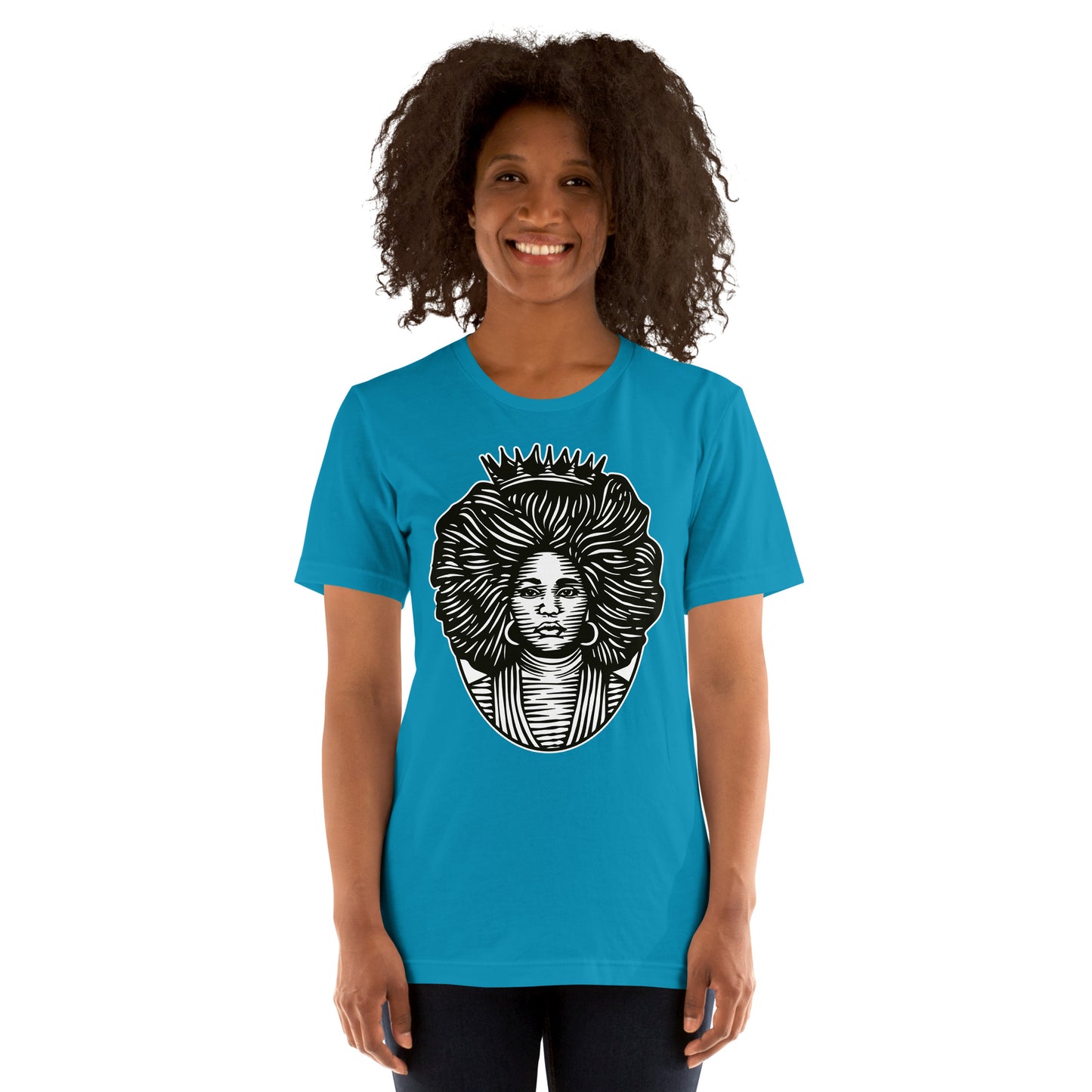 T-Shirts - The Beautiful Queen (Glamourange Ebony Staple T-Shirts - Front Print 0021 Model)