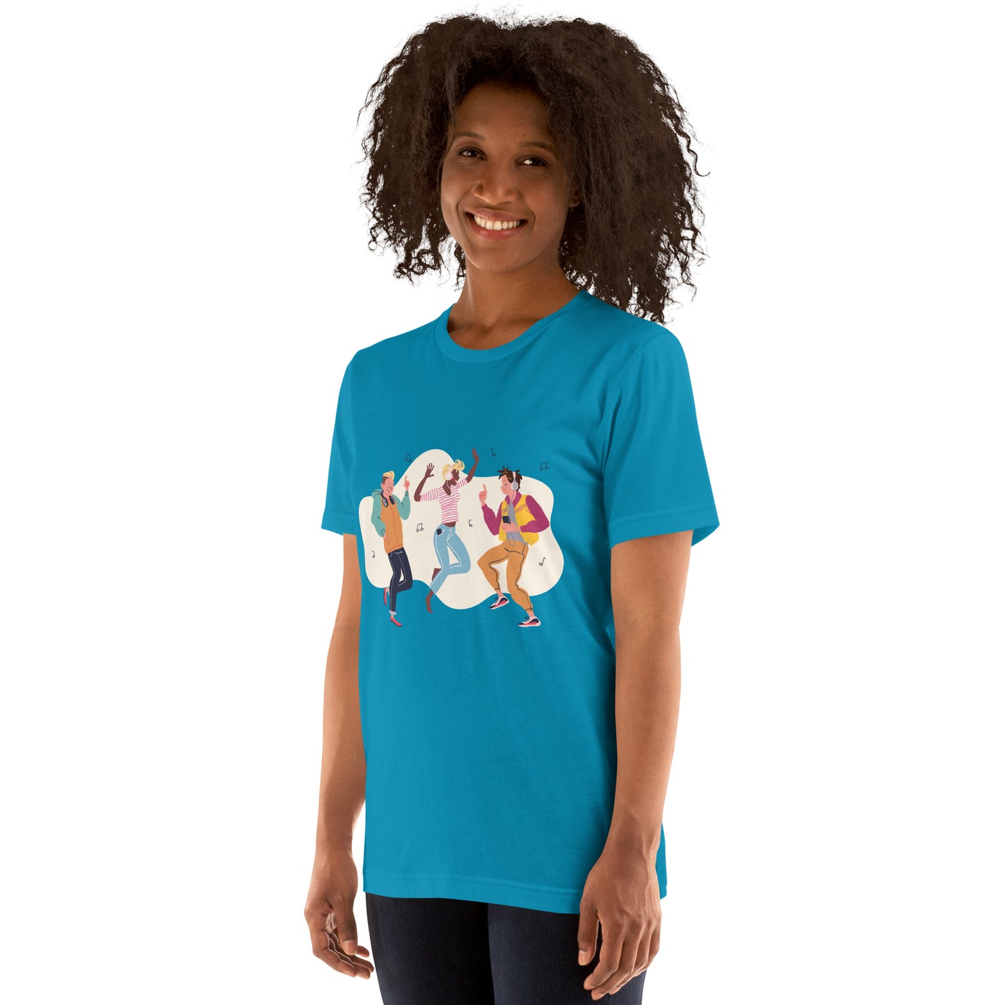 T-Shirts - Let The Music Play (Glamourange Ebony Staple T-Shirts - Front Print 0014 Model)