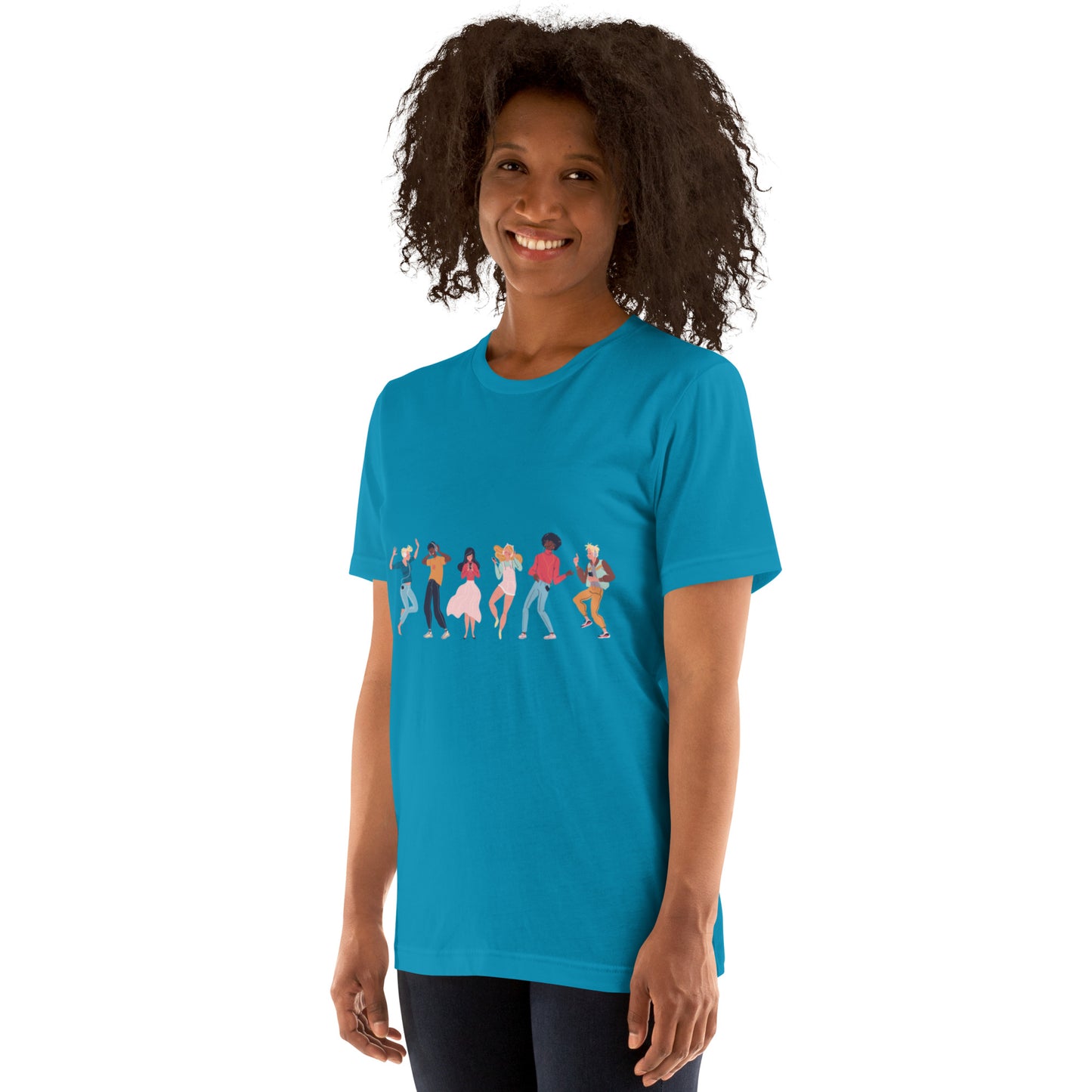 T-Shirts - Let The Music Play (Glamourange Ebony Staple T-Shirts - Front Print 0015 Model)