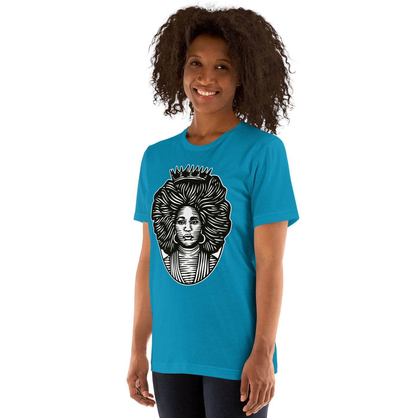 T-Shirts - The Beautiful Queen (Glamourange Ebony Staple T-Shirts - Front Print 0021 Model)