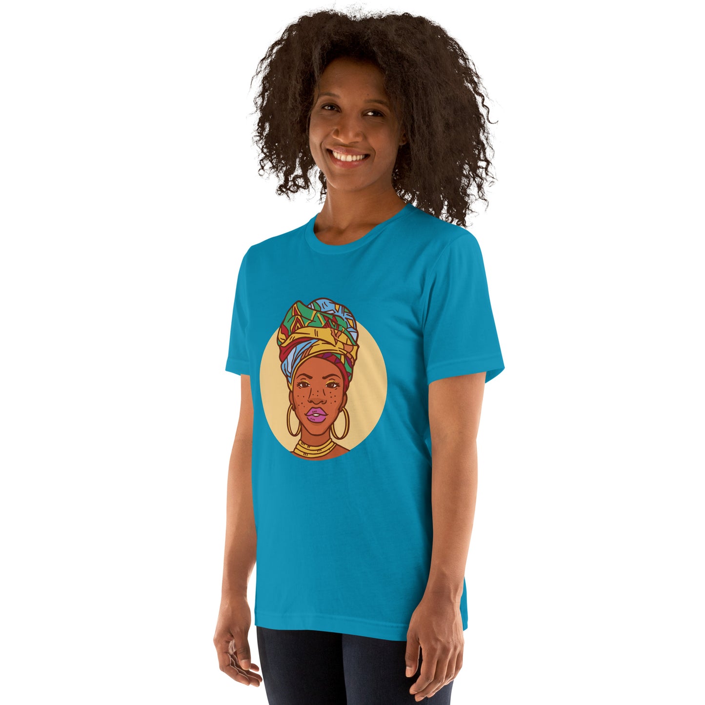 T-Shirts - Ebony Head Wrap (Glamourange Ebony Staple T-Shirts - Front Print 0022 Model)