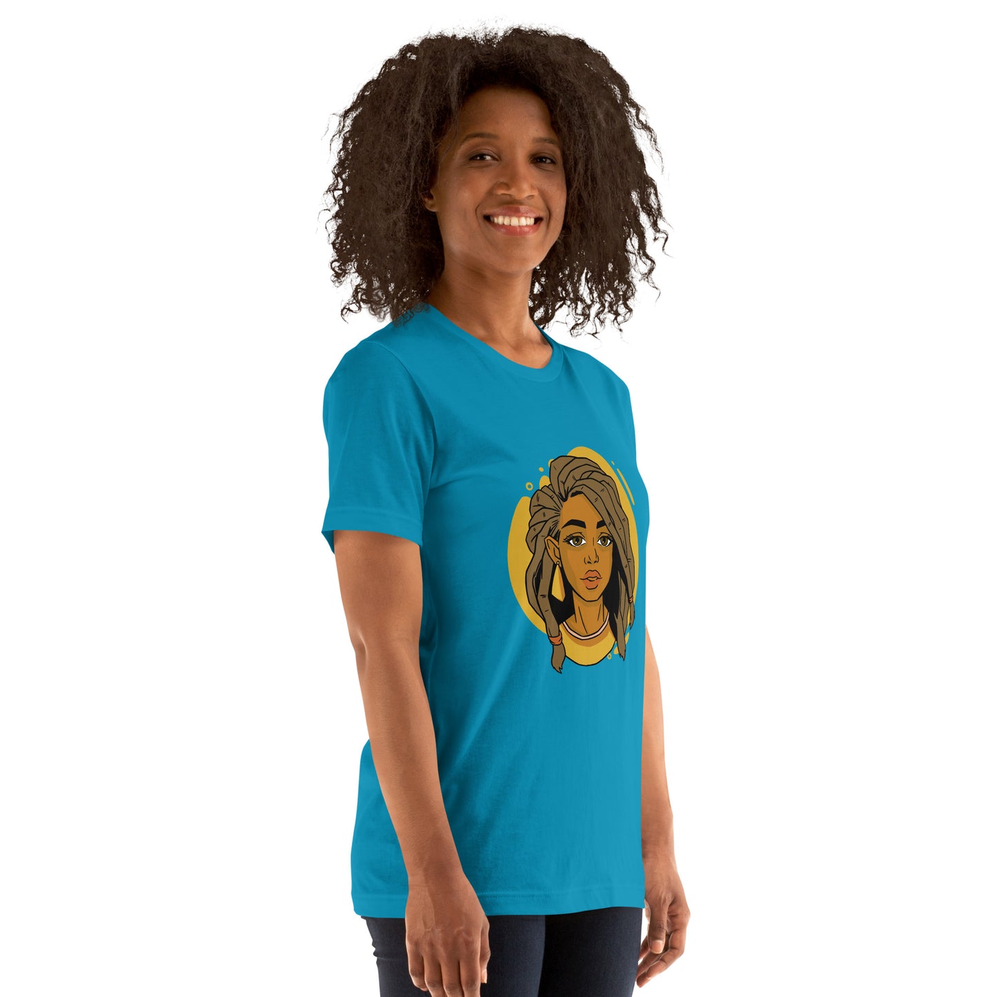 T-Shirts - Ebony Woman Dreadlocks (Glamourange Ebony Staple T-Shirts - Front Print 006 Model)