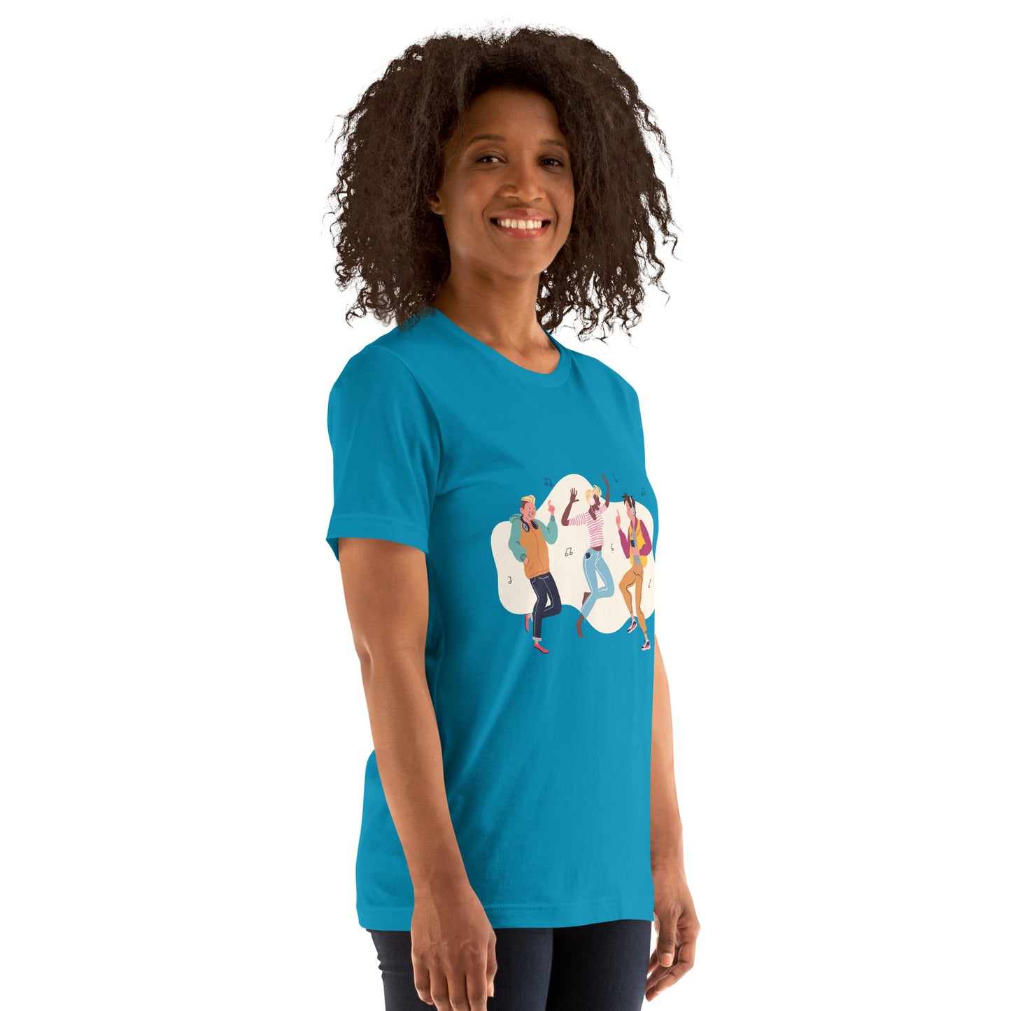 T-Shirts - Let The Music Play (Glamourange Ebony Staple T-Shirts - Front Print 0014 Model)