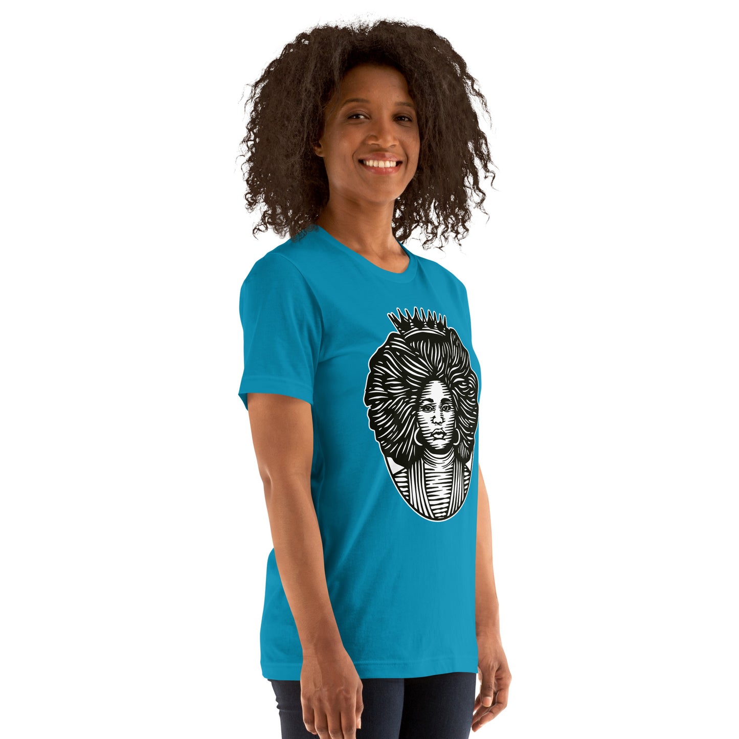 T-Shirts - The Beautiful Queen (Glamourange Ebony Staple T-Shirts - Front Print 0021 Model)