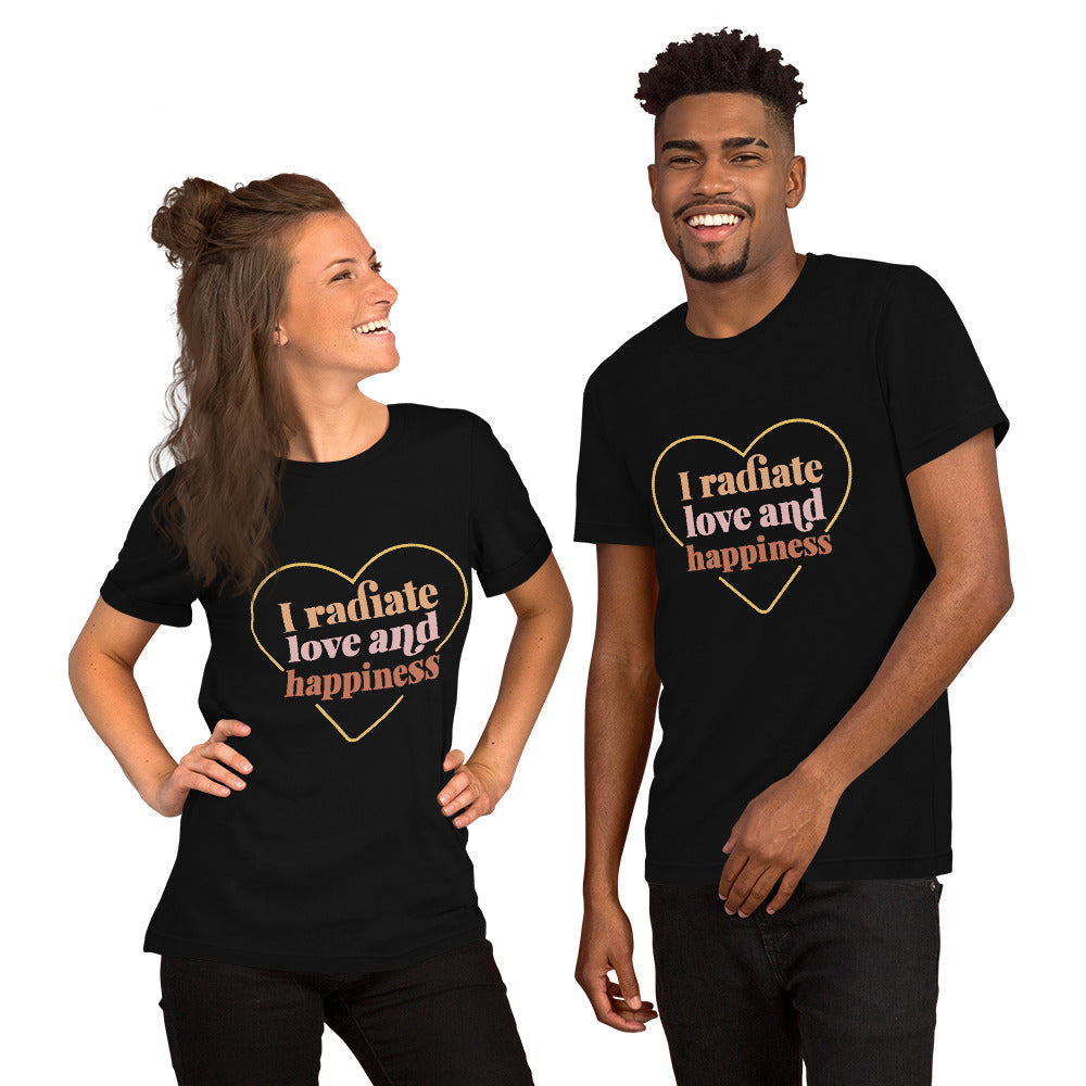 T-Shirts - I Radiate Love and Happiness (Glamourange Love Staple T-Shirts - Front Print 003 Model)