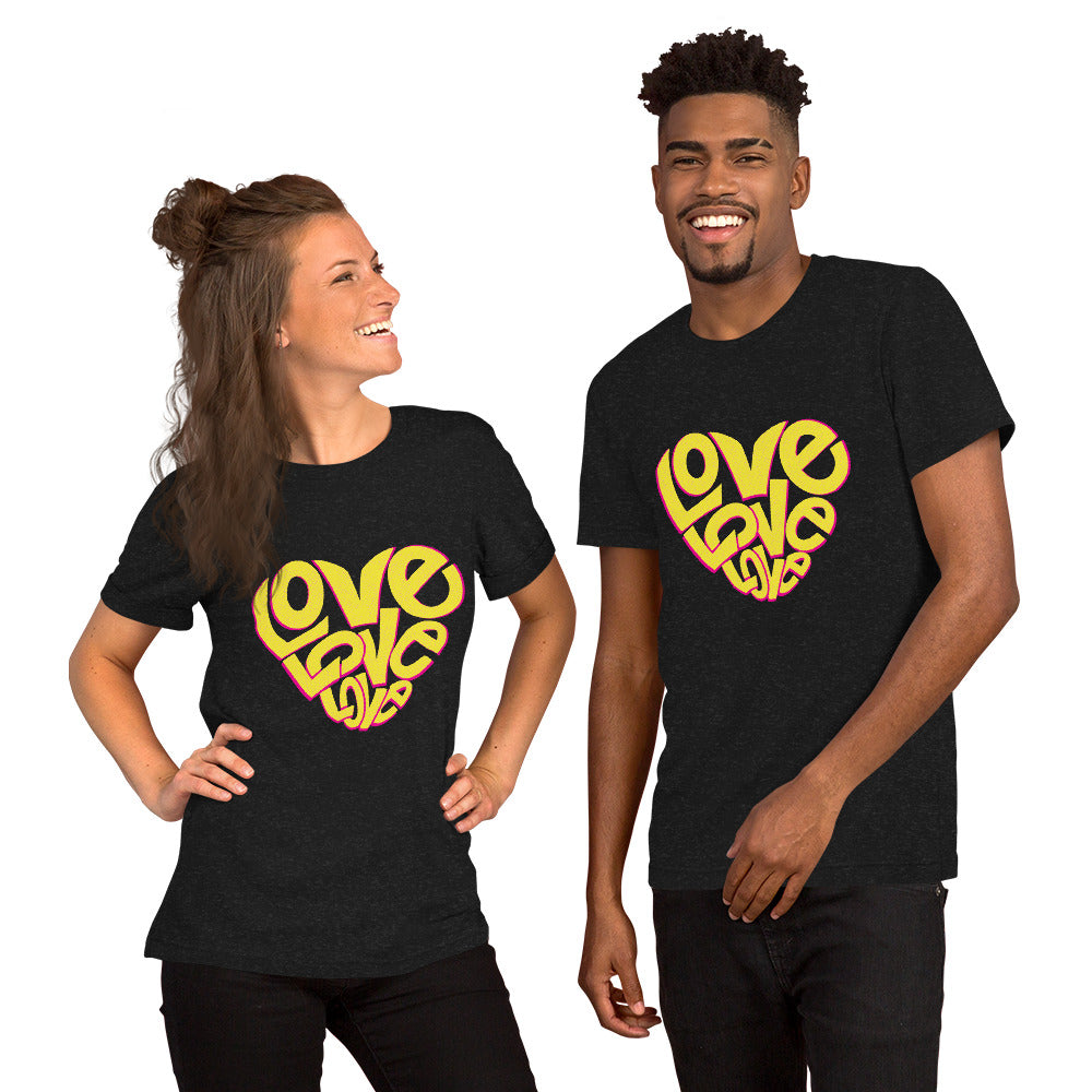 T-Shirts - Love Love Love (Glamourange Love Staple T-Shirts - Front Print 0023 Model)