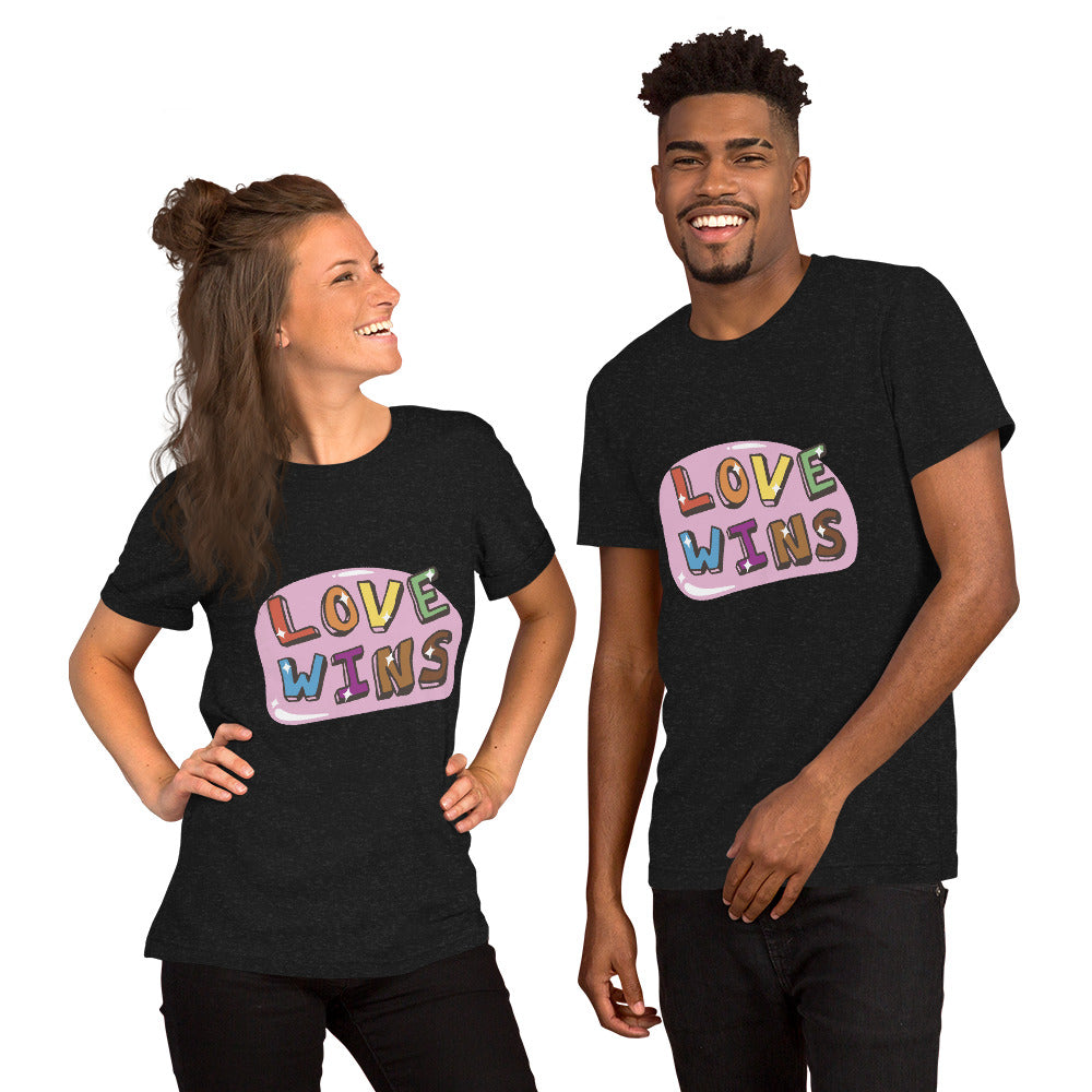 T-Shirts - Love Wins (Glamourange Love Staple T-Shirts - Front Print 0035 Model)