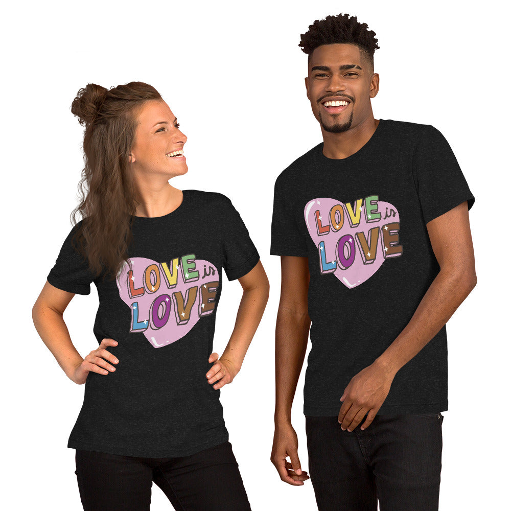 T-Shirts - Love Is Love (Glamourange Love Staple T-Shirts - Front Print 0039 Model)