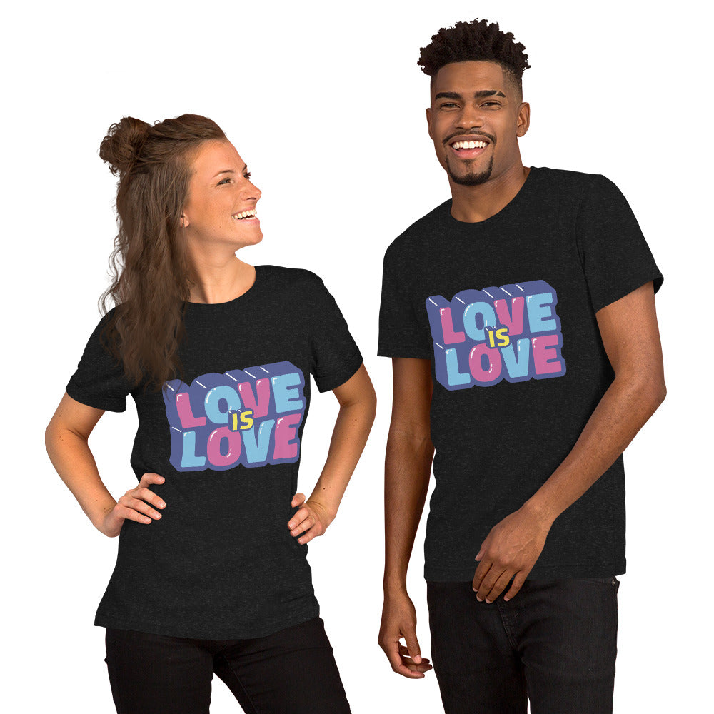 T-Shirts - Love Is Love (Glamourange Love Staple T-Shirts - Front Print 0040 Model)