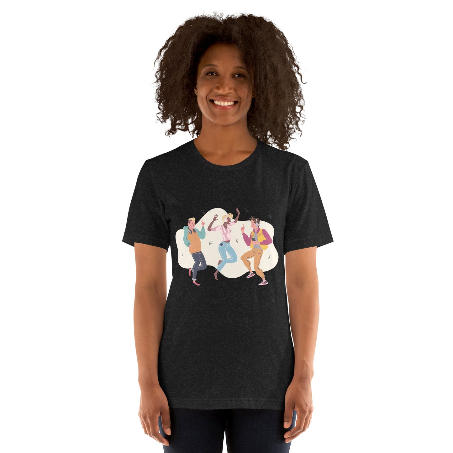 T-Shirts - Let The Music Play (Glamourange Ebony Staple T-Shirts - Front Print 0014 Model)