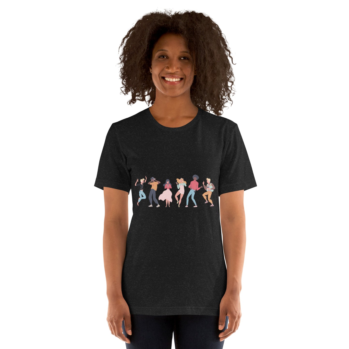 T-Shirts - Let The Music Play (Glamourange Ebony Staple T-Shirts - Front Print 0015 Model)